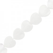 Natural stone bead Heart 10mm White